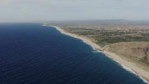 Drone aerial of the city Playa Todos Santos in Baja, Mexico