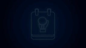Glowing neon line Boxing glove icon isolated on black background. 4K Video motion graphic animation.
