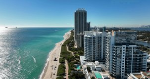 Coastal Miami Beach 5k aerial footage