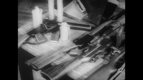 CIRCA 1936 - FBI agents practice firing machine guns from moving cars.