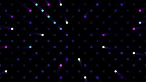 Beautiful and joyful multi-colored big circle particles.fast randomly blinking dots grid pattern. light flashing like disco ball. dark background. Modern background. VJ loop. Loopable.LED 4K - Powered by Shutterstock - Get 15% off with code: PIKWIZARD15