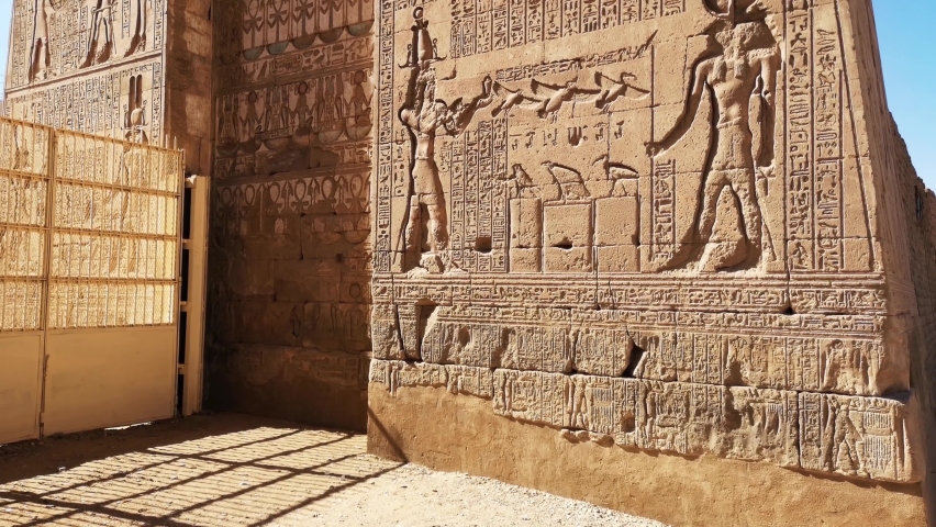 Ruins of the Egyptian Karnak Temple, the largest open-air museum in Luxor Royalty-Free Stock Footage #1086038366