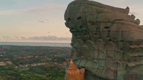 Bali's Most Iconic Landmark Hindu God Garuda Wisnu Kencana statue also GWK statue is a 122-meter tall statue located in Garuda Wisnu Kencana Cultural Park, Bali, Indonesia.