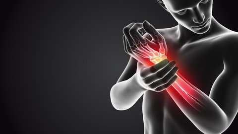 Human having pain in wrist