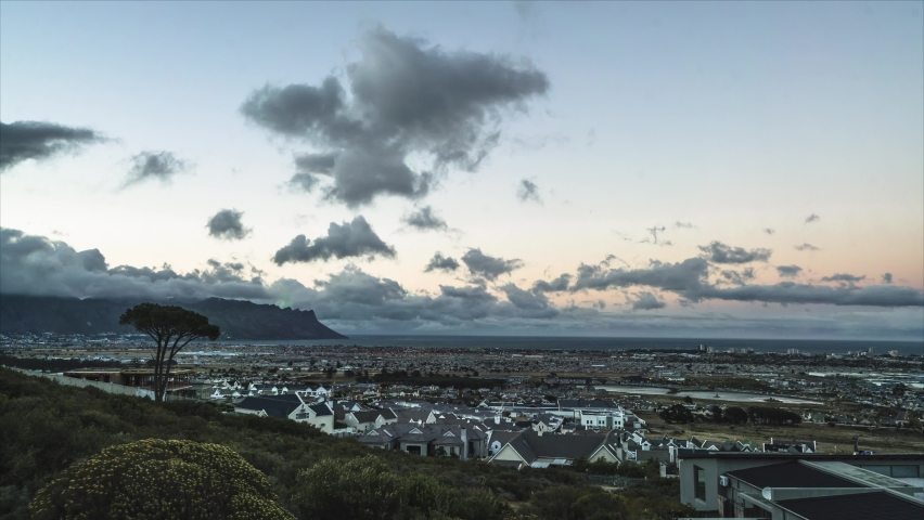 Clouds moving above mountains in South africa republic
