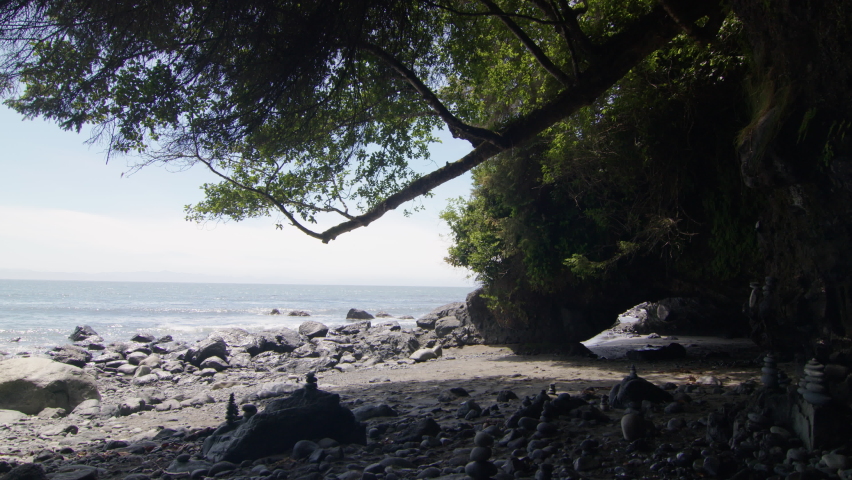 Beautiful Mystic Beach on the West Coast Trail Vancouver Island along the Juan De Fuca Marine Trail, Canadian Coastal Landscape and Beaches