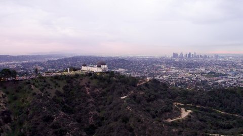 Griffith Observatory views from above.  Griffith Park, Los Angeles, California 2022