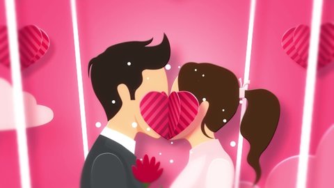 valentine day greeting card. heart animated. background for valentine
