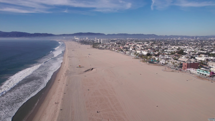 Venice Beach Skate Park with the Ocean View Palm Trees in Los Angeles California Pacific Coast Line