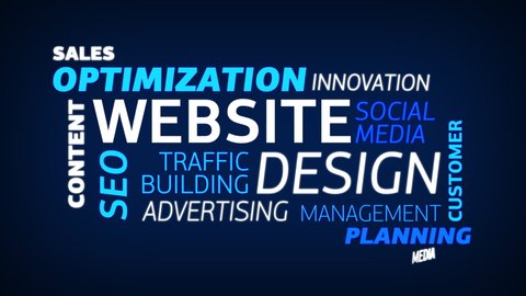 Website design web graphic word cloud. Traffic optimization tag cloud. Webdesign seo optimization background. Creative social text background. Social media tag collage