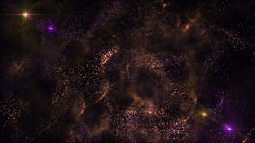 Magic Star Dust In Space. Background build with glowing colored particles. Use it for any video presentation, party, concert, vj, dj, club, celebration. 4K