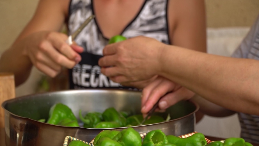 Villagers are making stuffed peppers