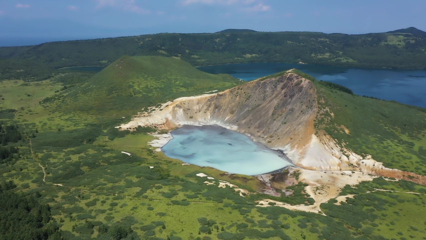 Golovnin Volcano on Kunashir Island. Russia. Royalty-Free Stock Footage #1086099626
