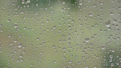 Raining, Rain Drops on Window, Summer Torrential Rain, Hailstone Stormy, Rainy Day, Hail, Ice Storm on Glass, Depressed Weather