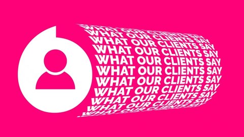 What Our Clients Say Banner Video Animation - Typography Loop Animation