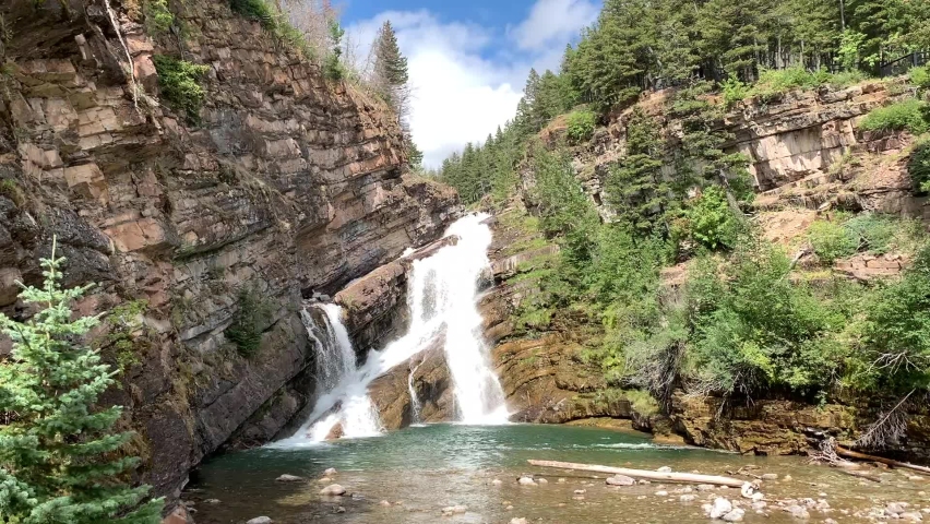 Cameron Falls in Waterton Lakes National Park in Alberta, Canada