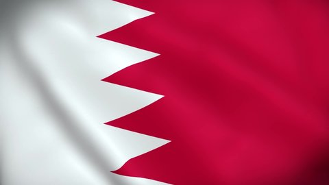 4K National Animated Sign of Bahrain, Animated Bahrain flag, Bahrain Flag waving, The national flag of Bahrain animated. 