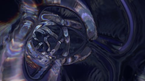 Flying in digital tunnel . Abstract motion background. Cyberpunk concept. Sci-fi Seamless looping animation.