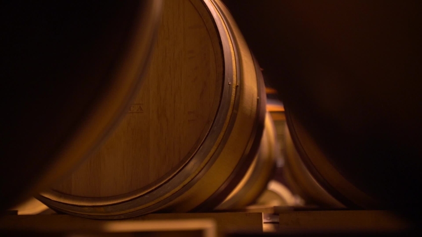 Barrel in wine cellar slow motion Royalty-Free Stock Footage #1086155573