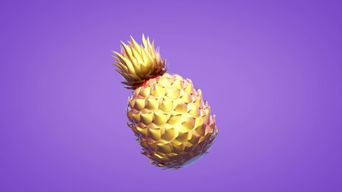 Abstract Golden Pineapple Loop Rotation Background 4K