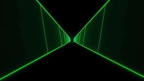 Abstract sci-fi grid or wireframe corridor animation  Bright glowing retro grid 4K animation background