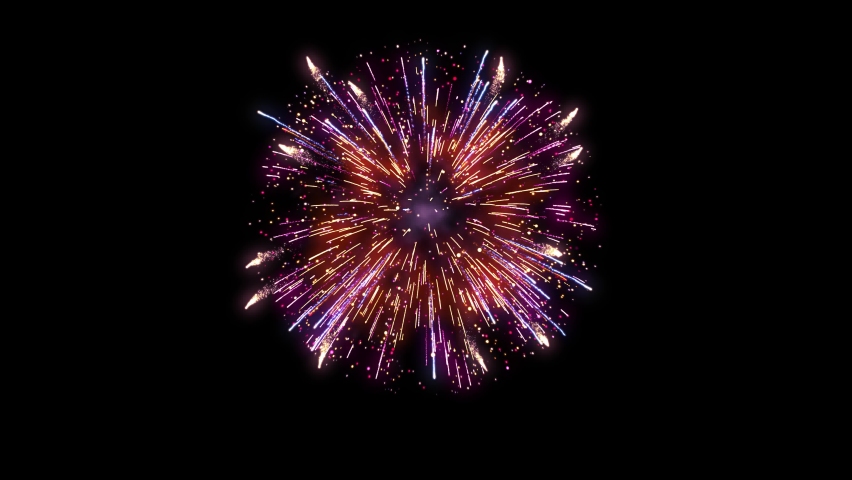 4K. loop seamless of real fireworks background. abstract blur of real golden shining fireworks with bokeh lights in the night sky. glowing fireworks show. New year's eve fireworks celebration | Shutterstock HD Video #1086174176