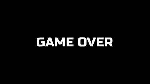 Text animation - Start, Level Up, You Win, Game Over. Set of pop-up texts for videogames and gaming videos. Animation of text on black background. For overlays and transitions.