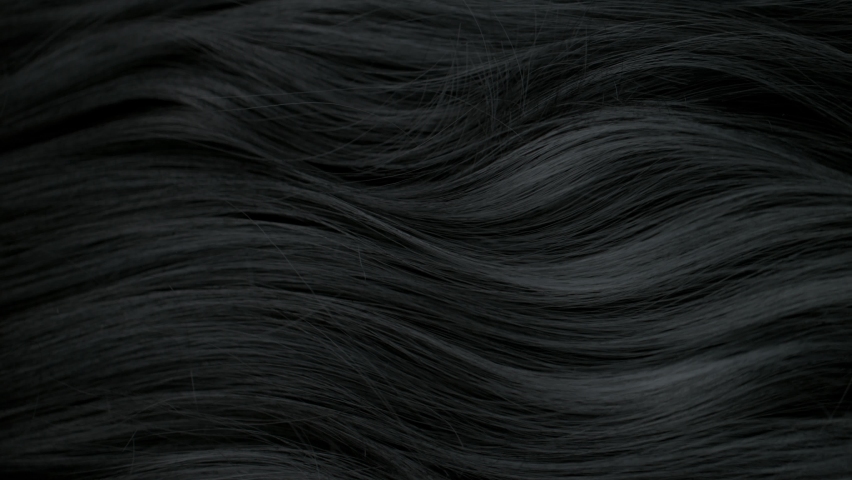 Super Slow Motion Shot of Waving Black Hair at 1000 fps. Royalty-Free Stock Footage #1086205781