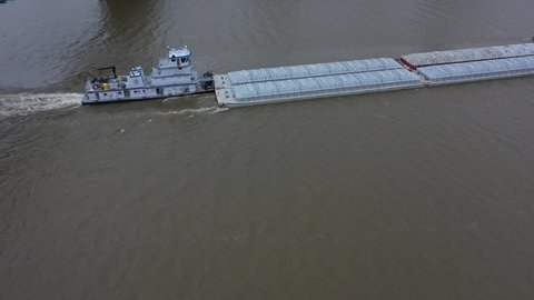 Cincinnati Barge on river tilt-up