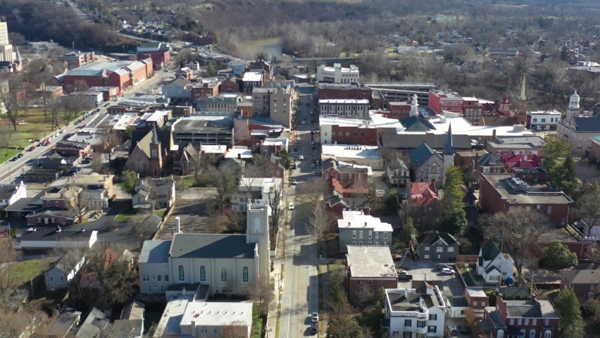 Frankfurt Kentucky Downtown Aerial of City