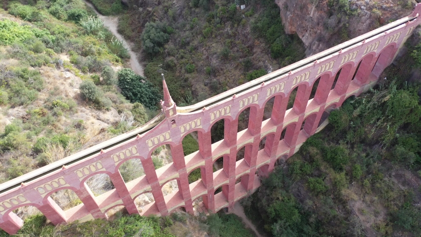 Picturesque view of Eagle Aqueduct across Barranco de la Coladilla canyon, Andalusia, Spain