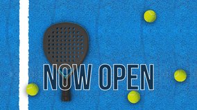 Now Open Paddle tennis court 3d model Padel tennis court with blue floor loop good for post or videos Padel tennis videos