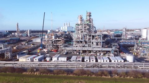 BP Oil refinery station in East Yorkshire. Hull. Filmed East Yorkshire. England. UK. 28.01.2022