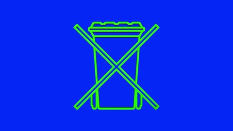 Icon with no garbage dumpster. No garbage dumpster. Motion Graphic