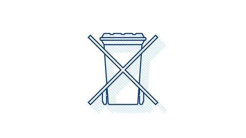 Icon with no garbage dumpster. No garbage dumpster. Motion Graphic
