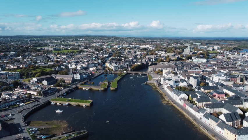 Galway city drone footage - Ireland from air.