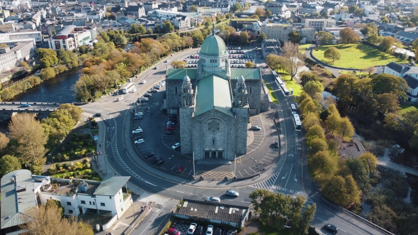 Galway Cathedral drone footage - Ireland from air.
