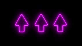 Colorful Modern Neon Light Arrows. Led Light Arrows Illustration. Glowing Neon Light Arrows Signs in Violet Color. Isolated Digital Design Element. Futuristic laser background. Seamless Loop Arrows . - Powered by Shutterstock - Get 15% off with code: PIKWIZARD15