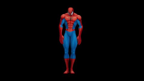 New York, USA - January 15, 2022. Dancing Spider-Man. 3D animation of Spider-Man. The amazing dance.