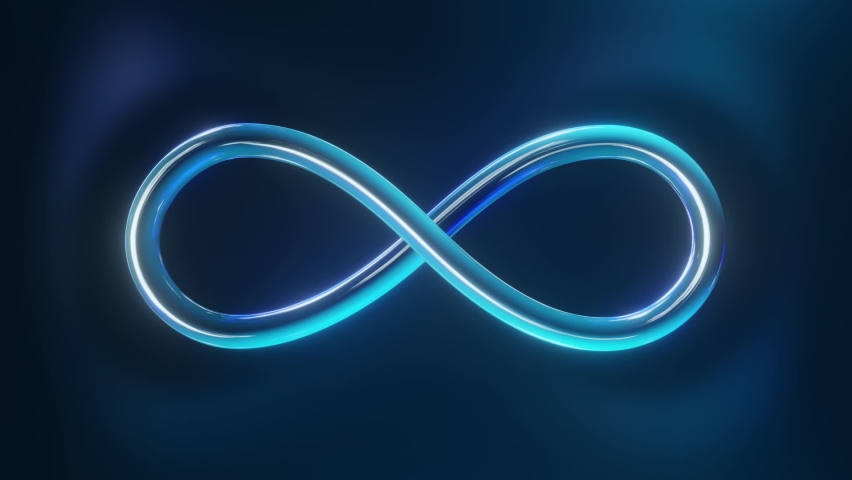 A neon infinity metaverse symbol. 3D rendering Royalty-Free Stock Footage #1086247103
