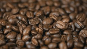 Coffee Bean Close up Video, Medium Roasted
