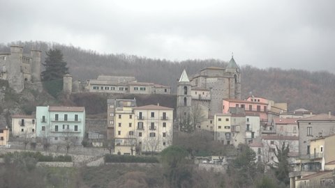 Historic center of the small town of Carpinone, Molise, Italy