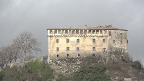 Ancient castle in the small town of Pescolanciano, Molise, Italy