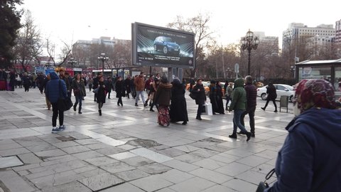 Ankara, Turkey – January 25, 2022: ankara city people and traffic