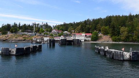 Ferry arriving at Orcas Island ferry landing