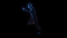 Hologram Human running. Medical and Technology Concept. Interface element 4k 60 fps seamless loop - Powered by Shutterstock - Get 15% off with code: PIKWIZARD15