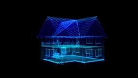 Home. Digital protection of smart home system. Technology house particles background. - Powered by Shutterstock - Get 15% off with code: PIKWIZARD15