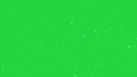 Snowfall overlay on green background. Winter slowly falling snow effect (Chroma key). 4K animation.