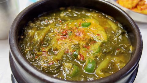 Korean food Soybean Paste Stew, doenjang guk,