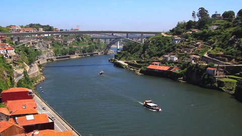 The Douro River in Porto, Portugal. Porto is one of the most popular tourist destinations in Europe.